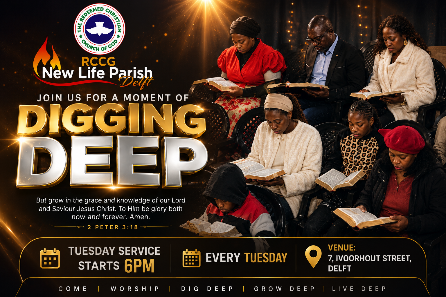 Digging Deep — Tuesday Service 6PM at RCCG New Life Parish Delft